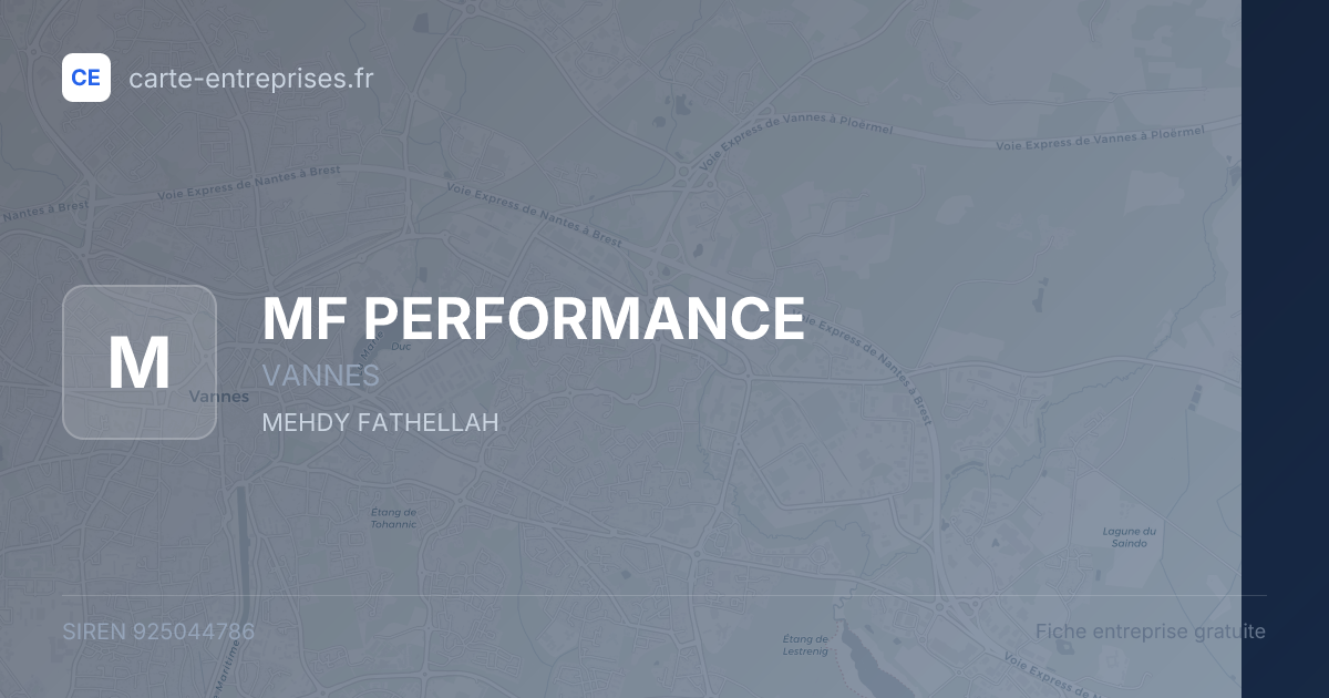 MF PERFORMANCE — 925044786 — fiche entreprise