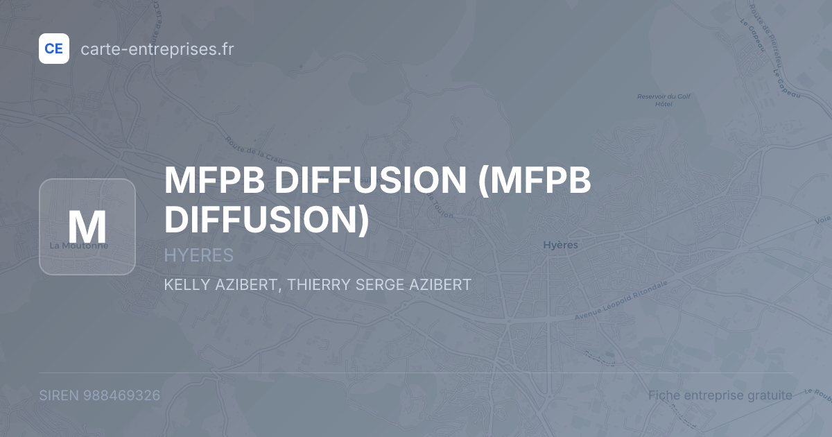 MFPB DIFFUSION — 988469326 — fiche entreprise