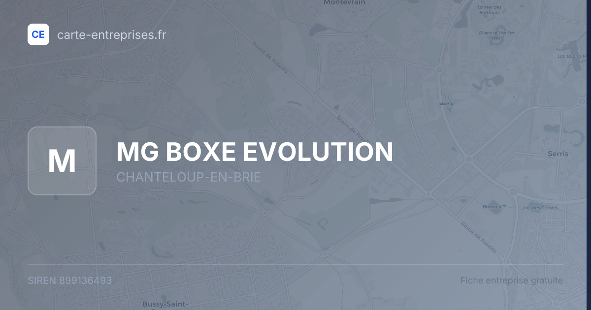 MG BOXE EVOLUTION — 899136493 — fiche entreprise