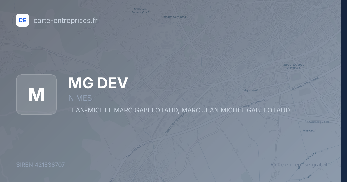 MG DEV — 421838707 — fiche entreprise