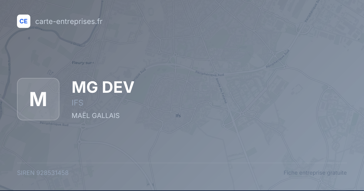 MG DEV — 928531458 — fiche entreprise