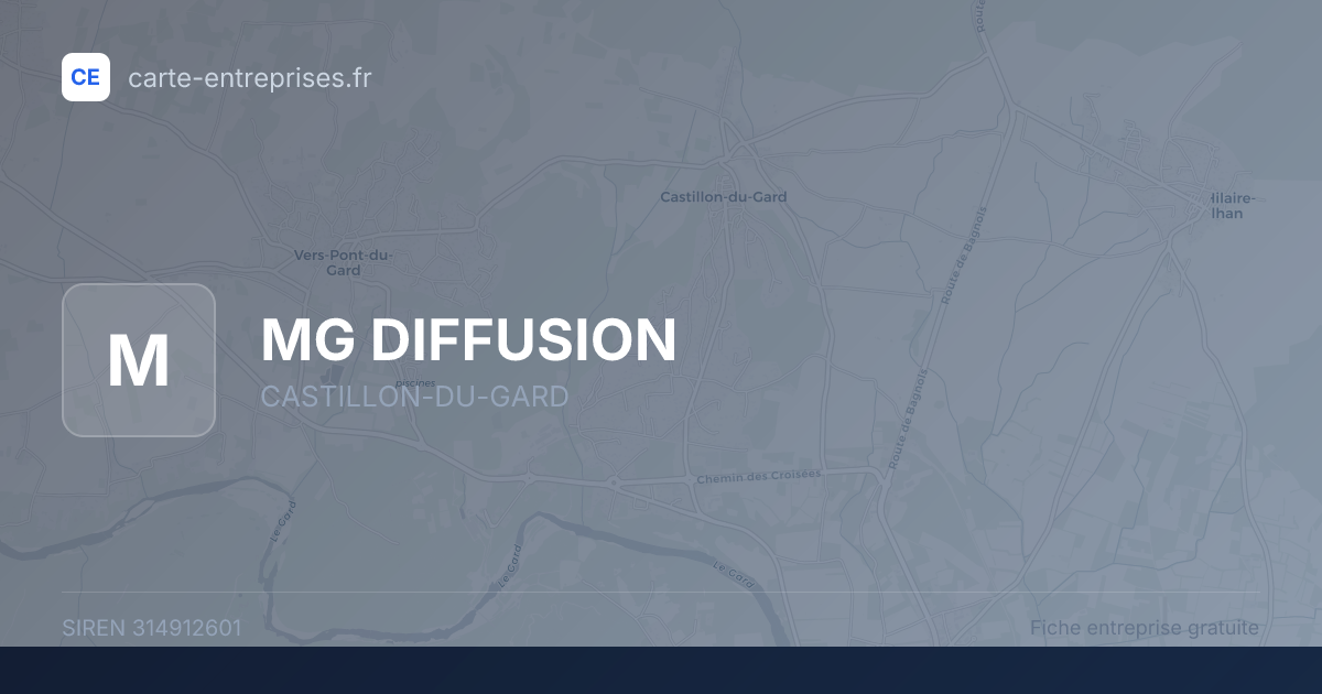 MG DIFFUSION — 314912601 — fiche entreprise