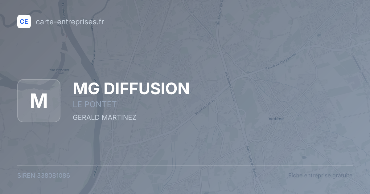 MG DIFFUSION — 338081086 — fiche entreprise