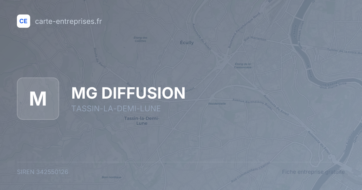 MG DIFFUSION — 342550126 — fiche entreprise