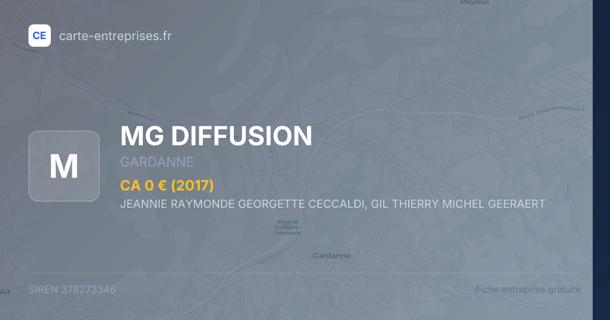 MG DIFFUSION — 378273346 — fiche entreprise