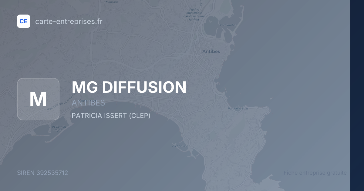 MG DIFFUSION — 392535712 — fiche entreprise