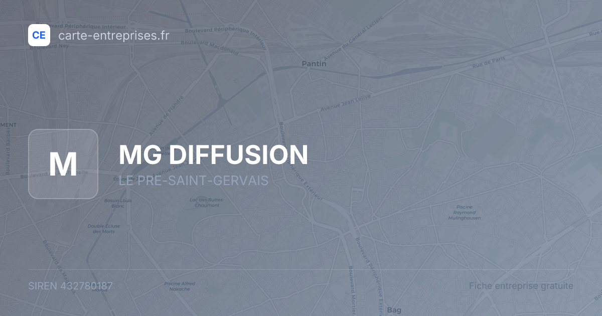 MG DIFFUSION — 432780187 — fiche entreprise