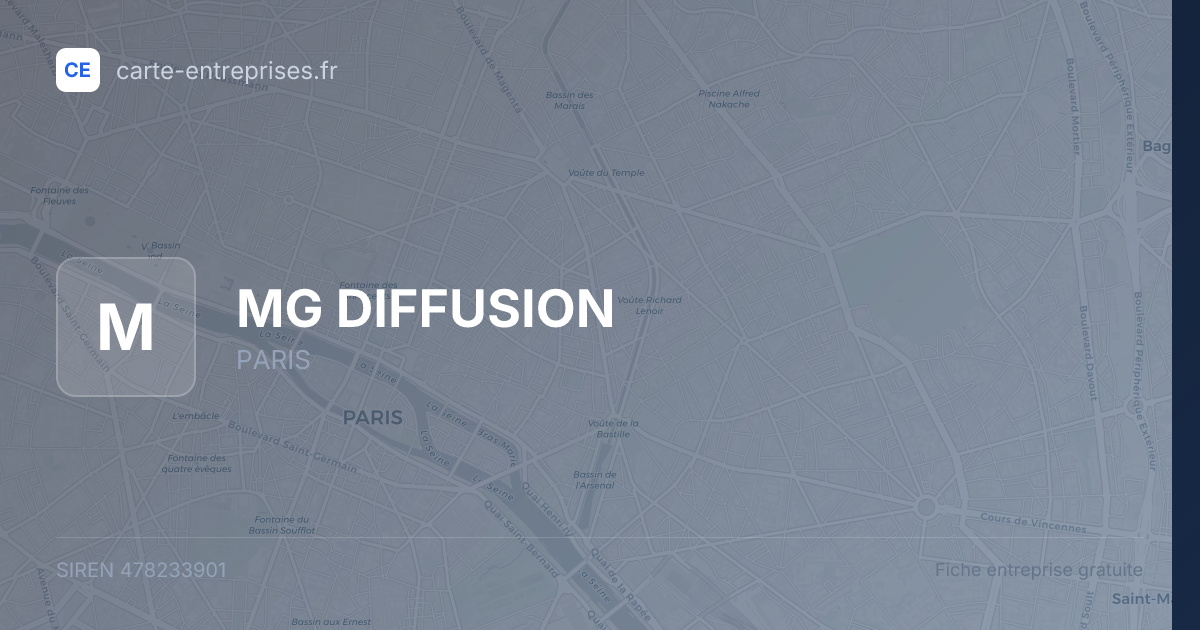 MG DIFFUSION — 478233901 — fiche entreprise
