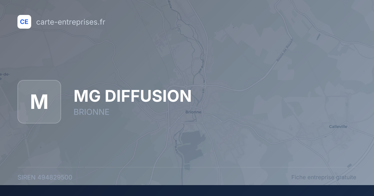 MG DIFFUSION — 494829500 — fiche entreprise
