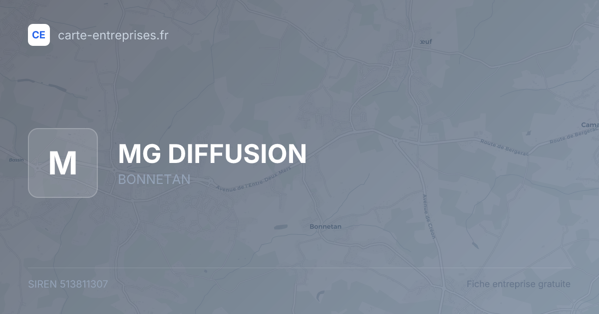 MG DIFFUSION — 513811307 — fiche entreprise