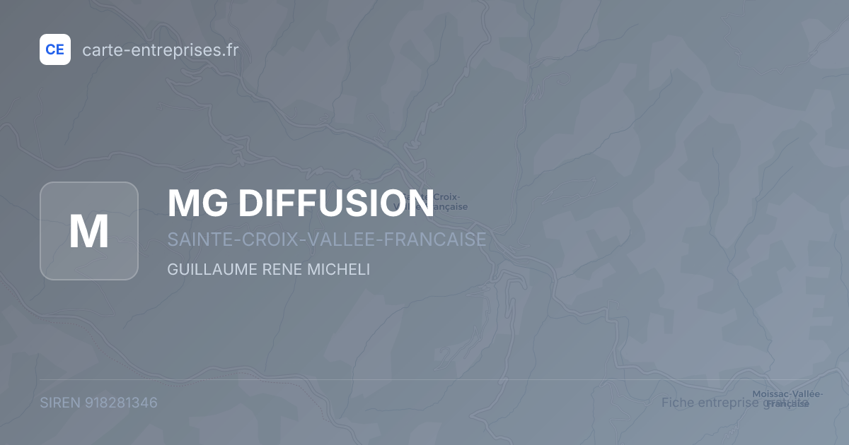 MG DIFFUSION — 918281346 — fiche entreprise