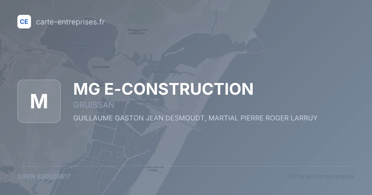 MG E-CONSTRUCTION — 830028817 — fiche entreprise