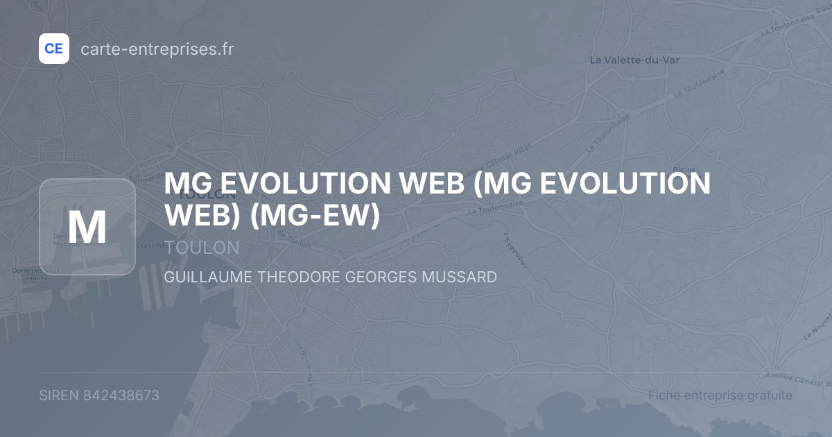 MG EVOLUTION WEB (MG EVOLUTION WEB) (MG-EW) — 842438673 — fiche entreprise