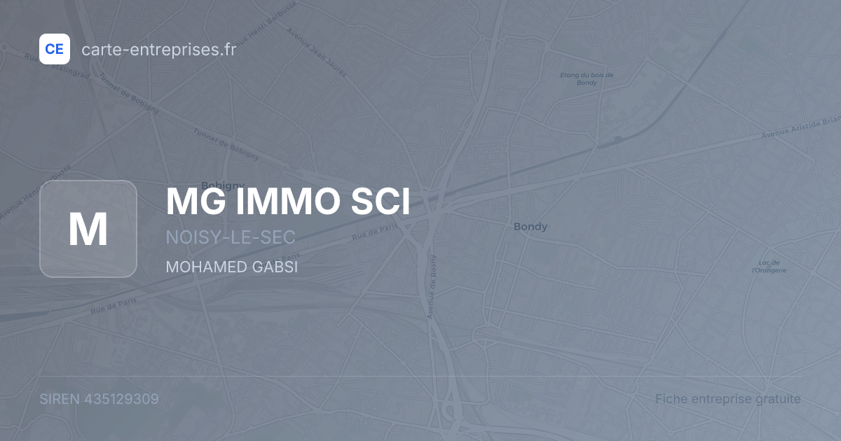 MG IMMO SCI — 435129309 — fiche entreprise