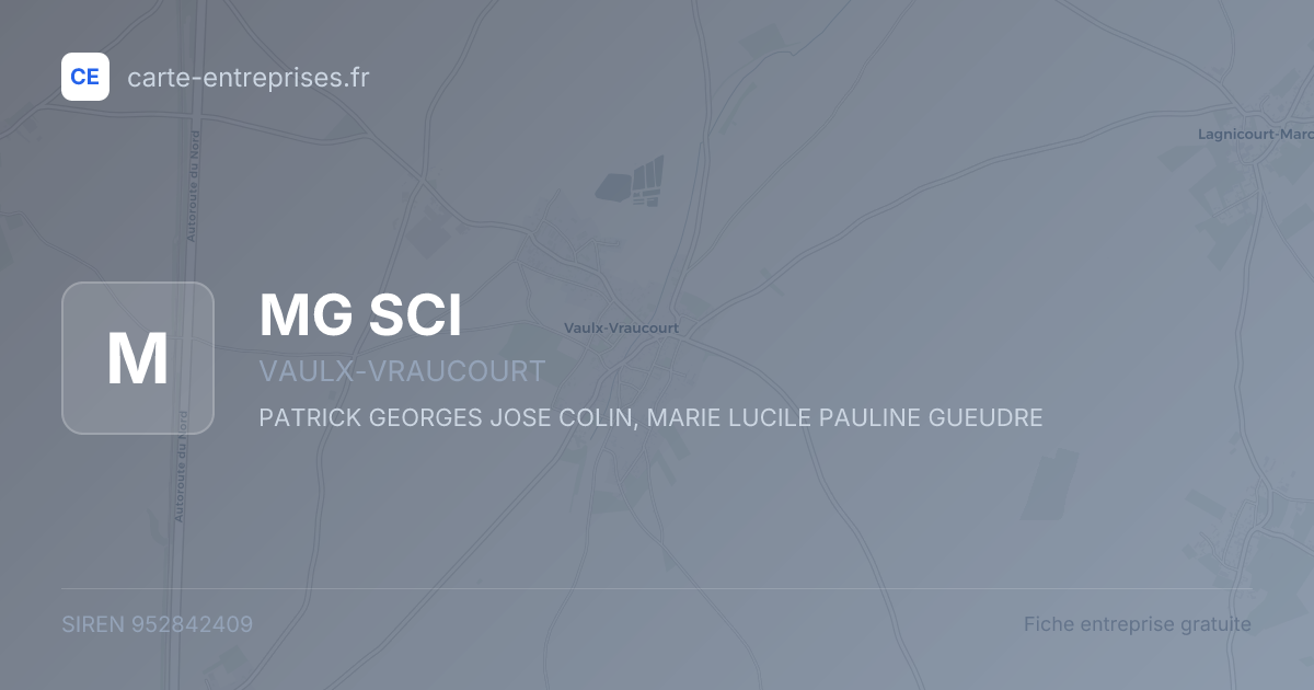 MG SCI — 952842409 — fiche entreprise