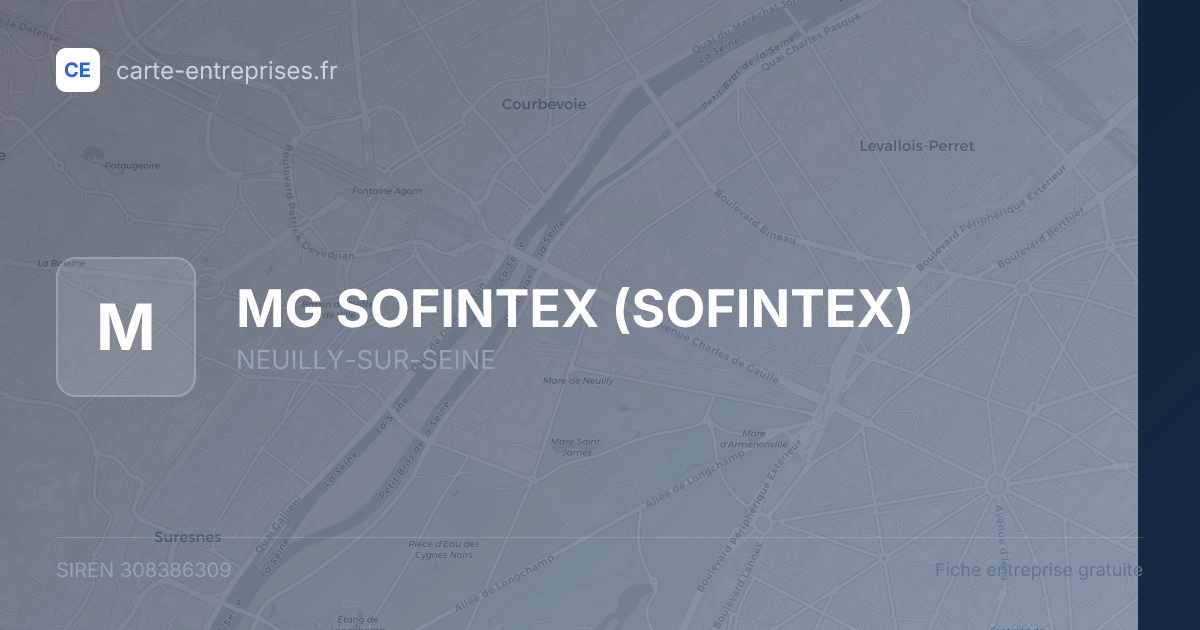 MG SOFINTEX (SOFINTEX) — 308386309 — fiche entreprise