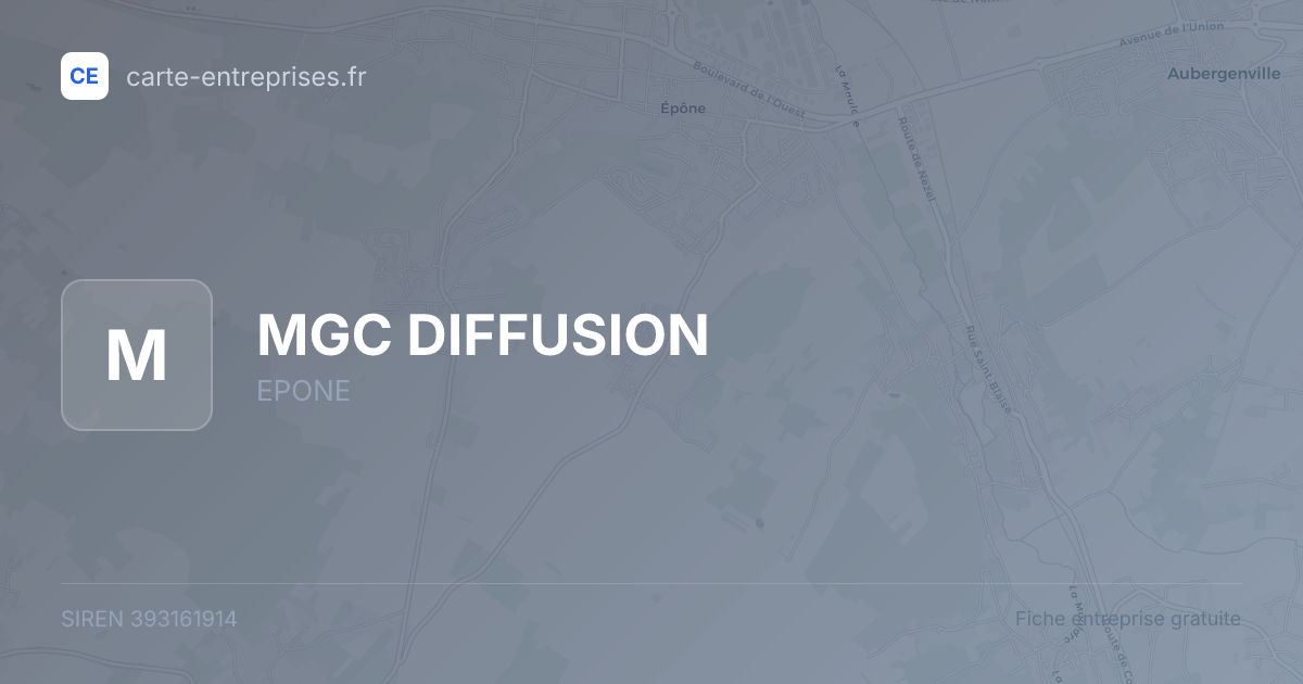 MGC DIFFUSION — 393161914 — fiche entreprise