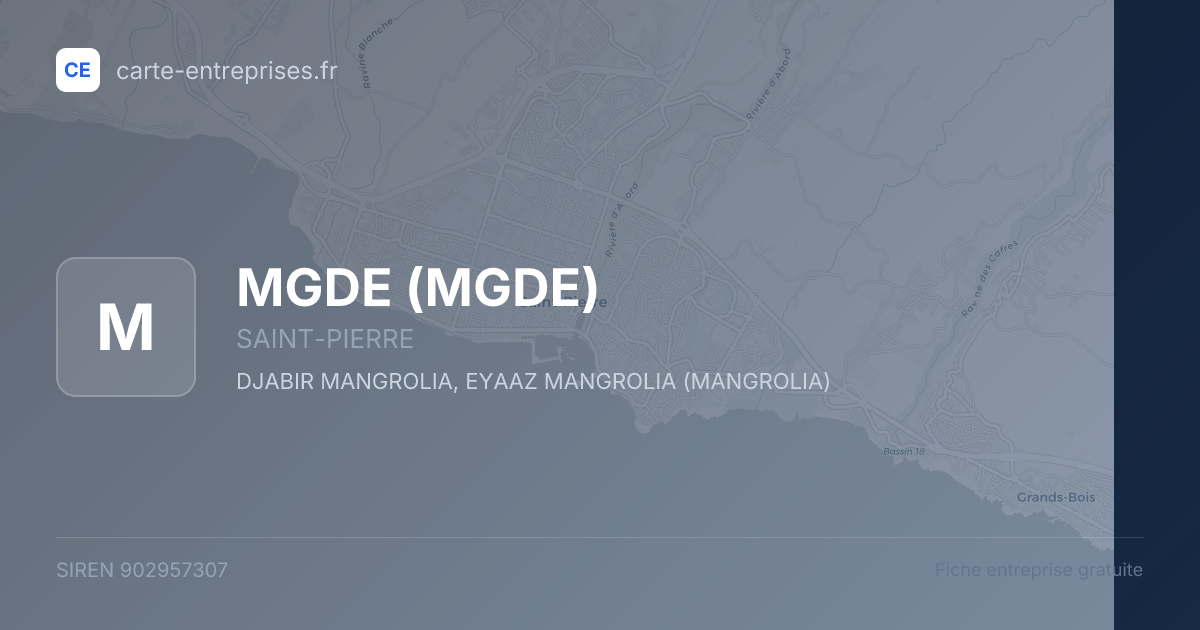 MGDE — 902957307 — fiche entreprise