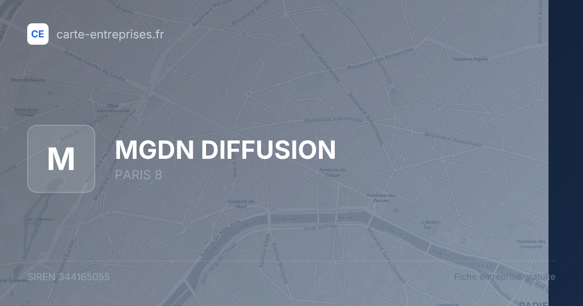 MGDN DIFFUSION — 344165055 — fiche entreprise