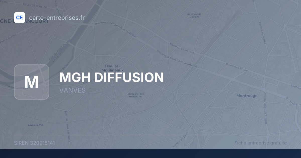MGH DIFFUSION — 320916141 — fiche entreprise