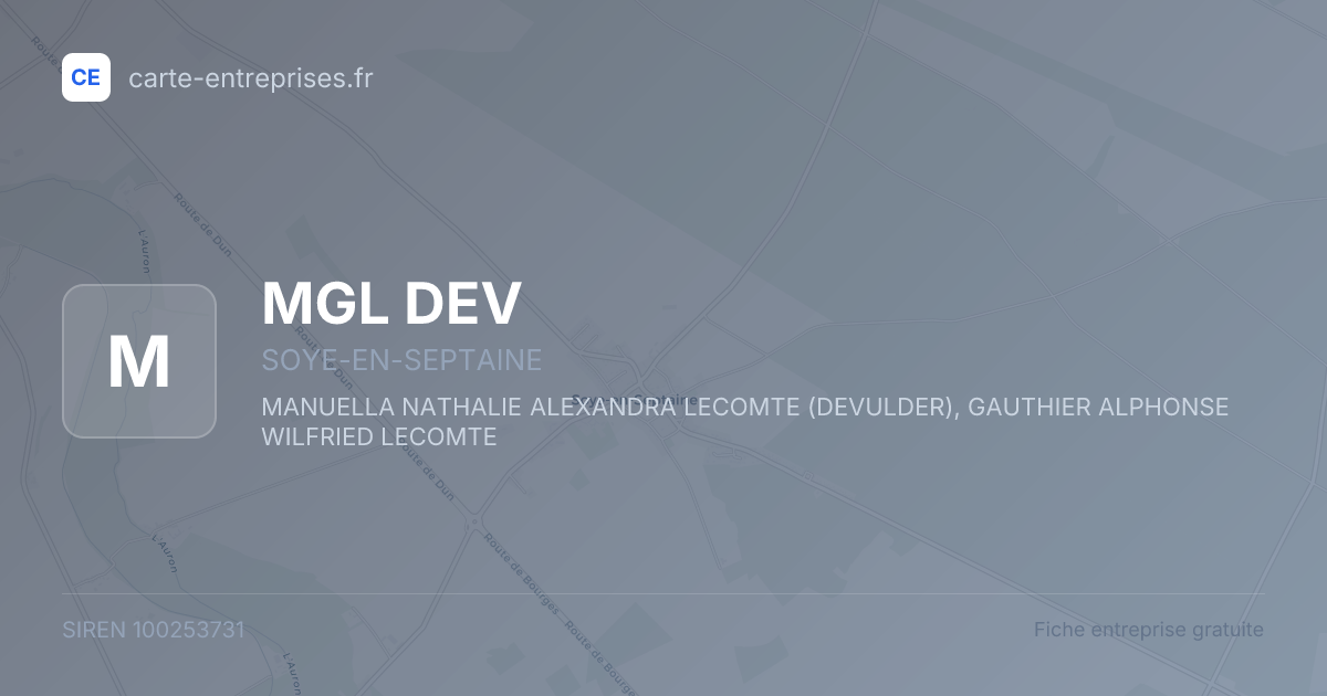 MGL DEV — 100253731 — fiche entreprise
