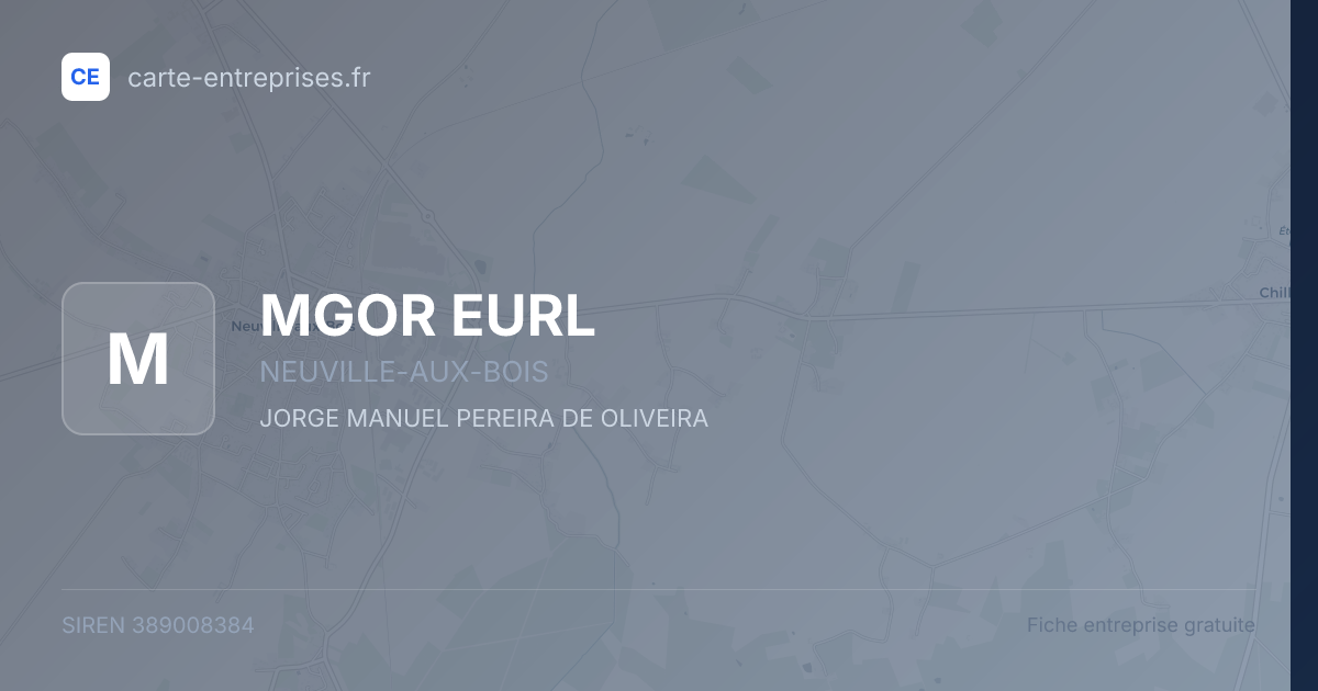 MGOR EURL — 389008384 — fiche entreprise