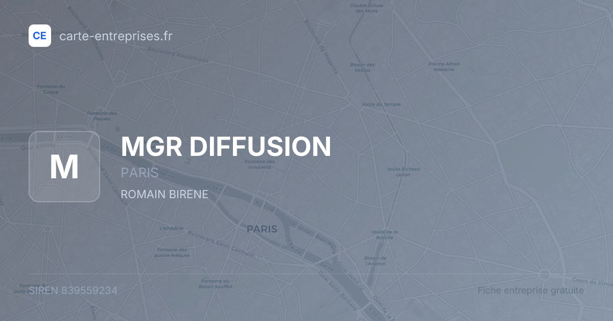 MGR DIFFUSION — 839559234 — fiche entreprise
