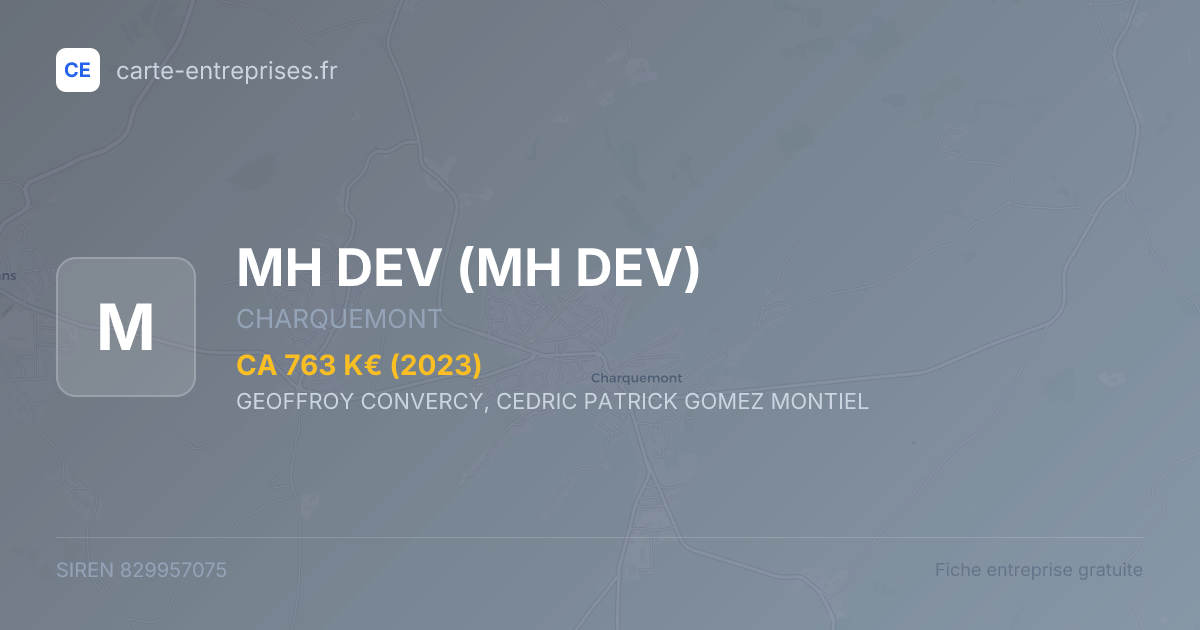MH DEV — 829957075 — fiche entreprise