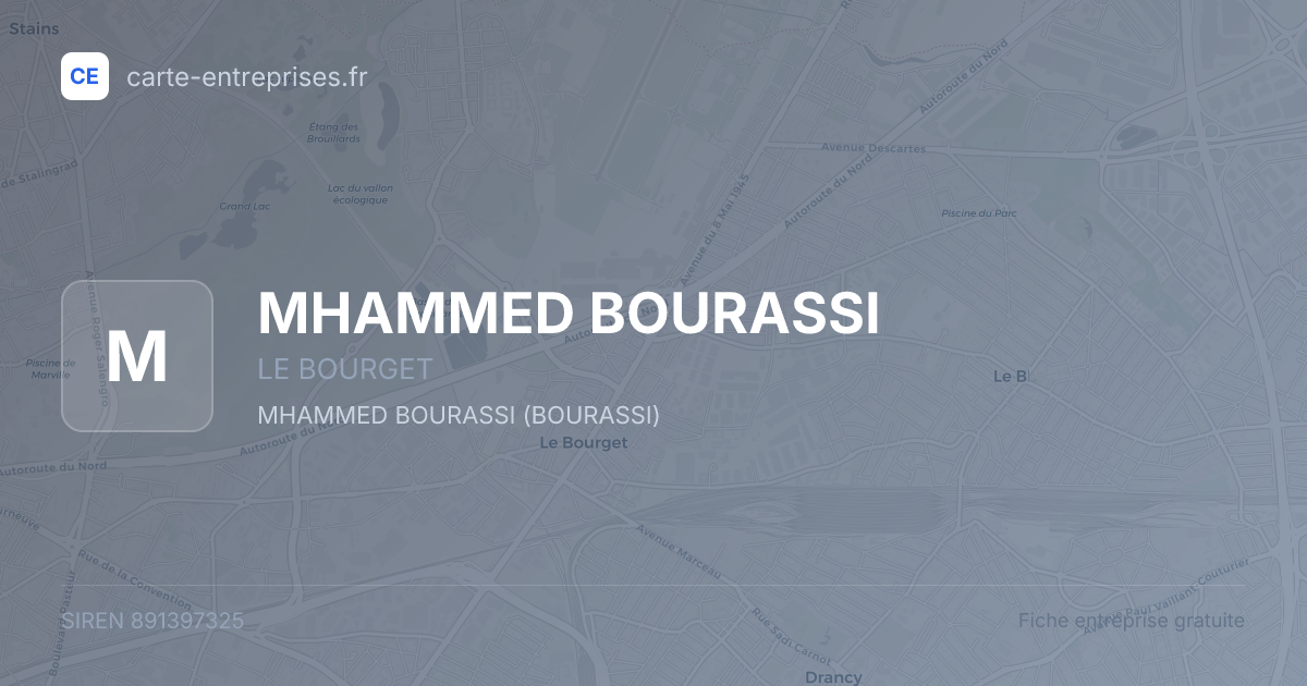 MHAMMED BOURASSI — 891397325 — fiche entreprise