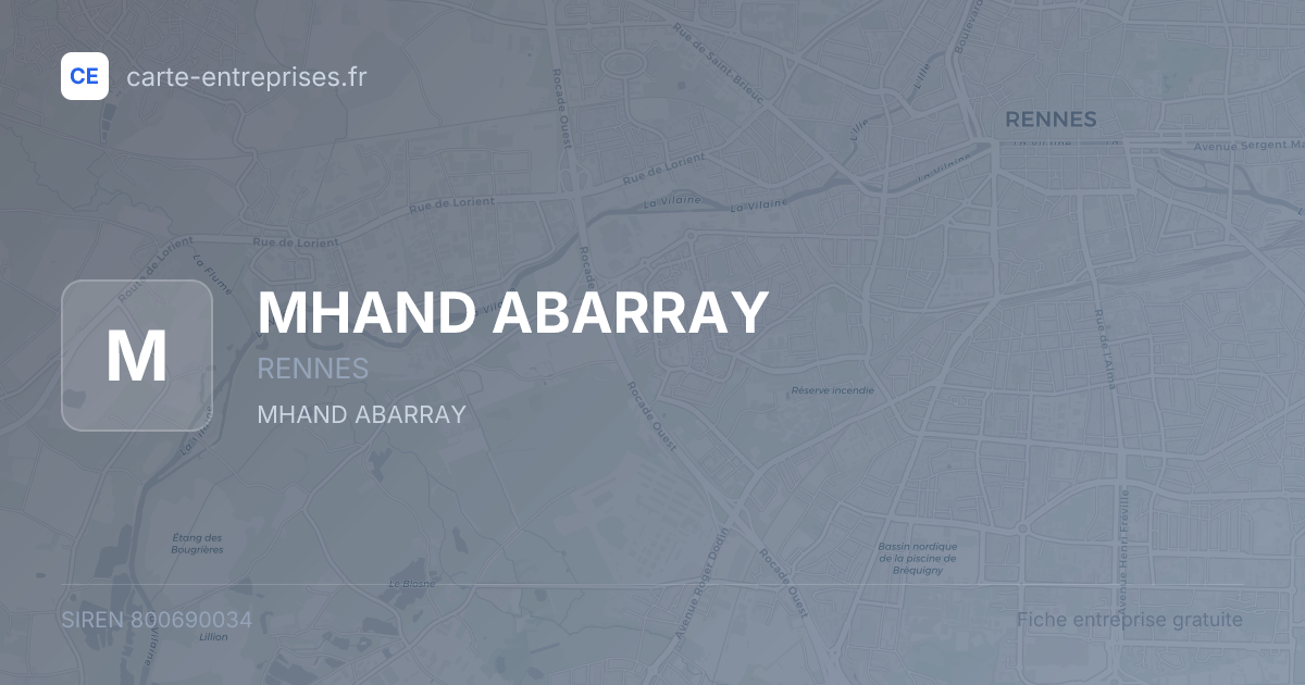 MHAND ABARRAY — 800690034 — fiche entreprise