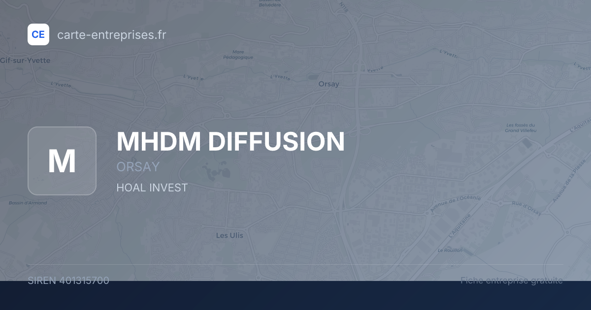 MHDM DIFFUSION — 401315700 — fiche entreprise
