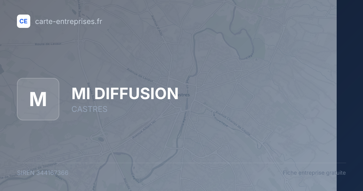 MI DIFFUSION — 344167366 — fiche entreprise