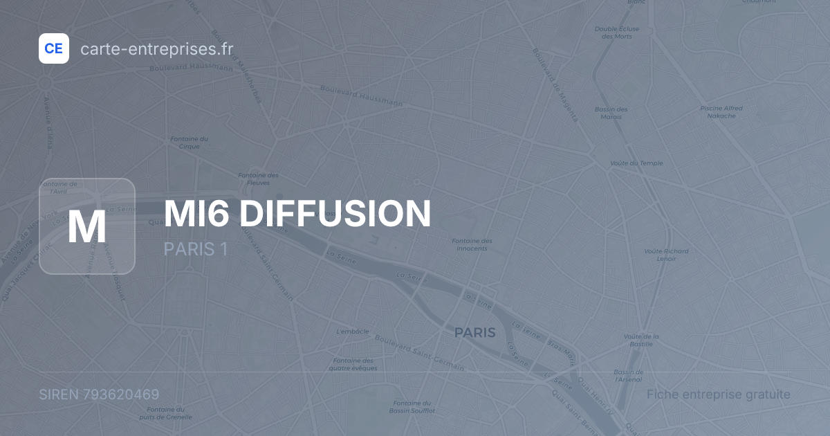 MI6 DIFFUSION — 793620469 — fiche entreprise