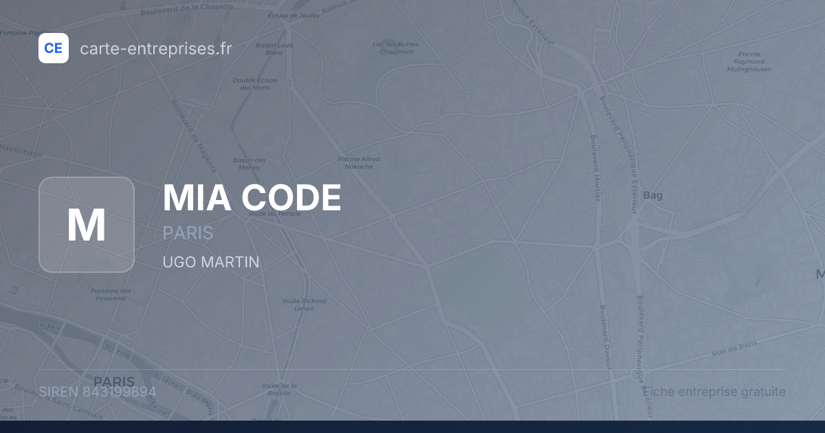 MIA CODE — 843199894 — fiche entreprise