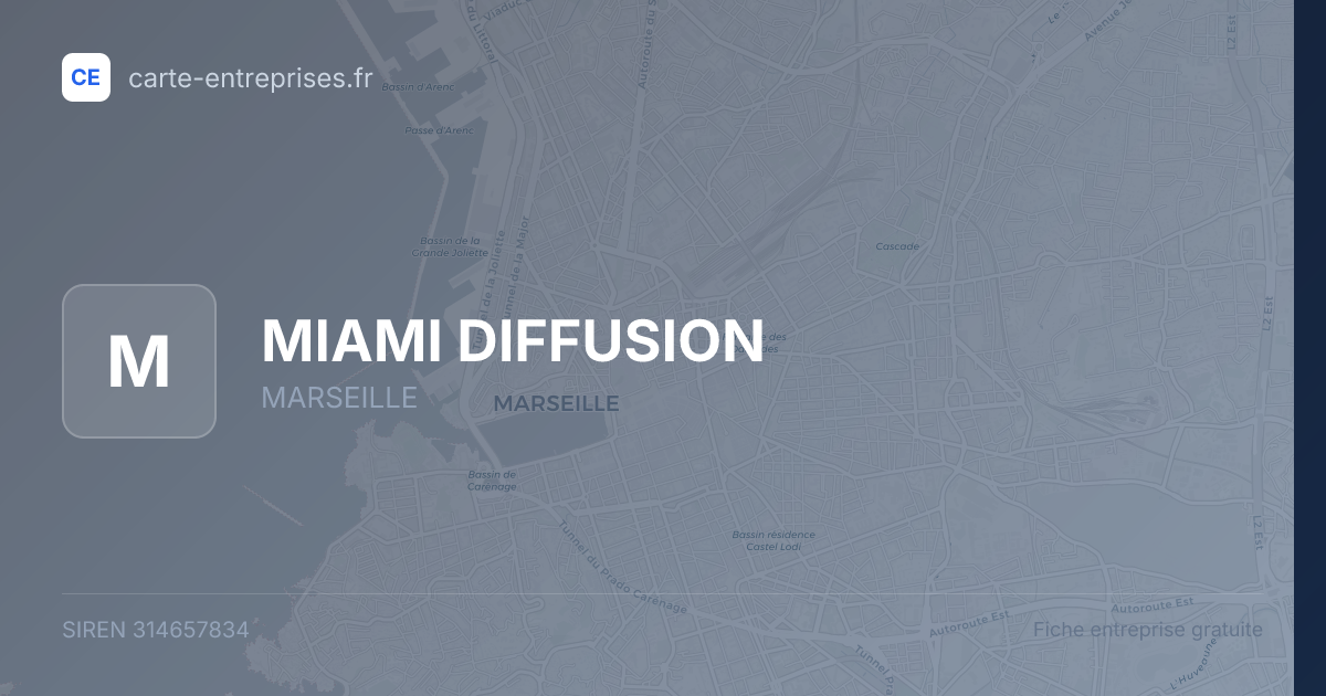 MIAMI DIFFUSION — 314657834 — fiche entreprise