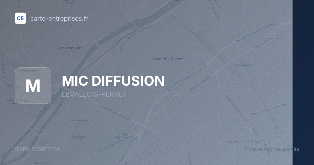 MIC DIFFUSION — 335072666 — fiche entreprise