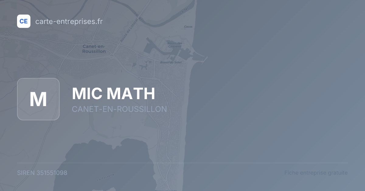 MIC MATH — 351551098 — fiche entreprise