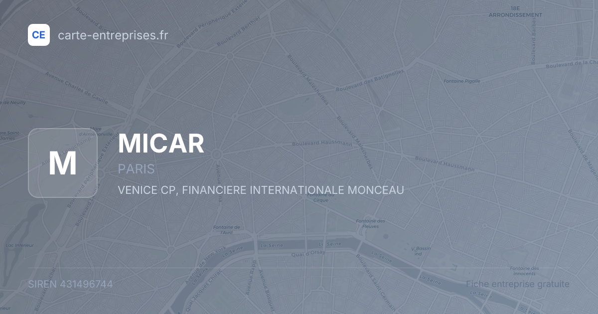 MICAR — 431496744 — fiche entreprise
