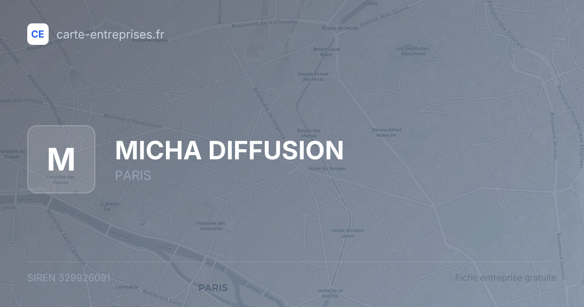MICHA DIFFUSION — 329926091 — fiche entreprise