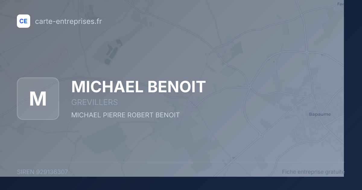MICHAEL BENOIT — 929136307 — fiche entreprise