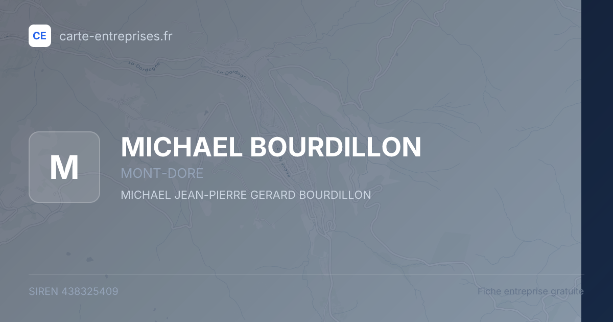 MICHAEL BOURDILLON — 438325409 — fiche entreprise