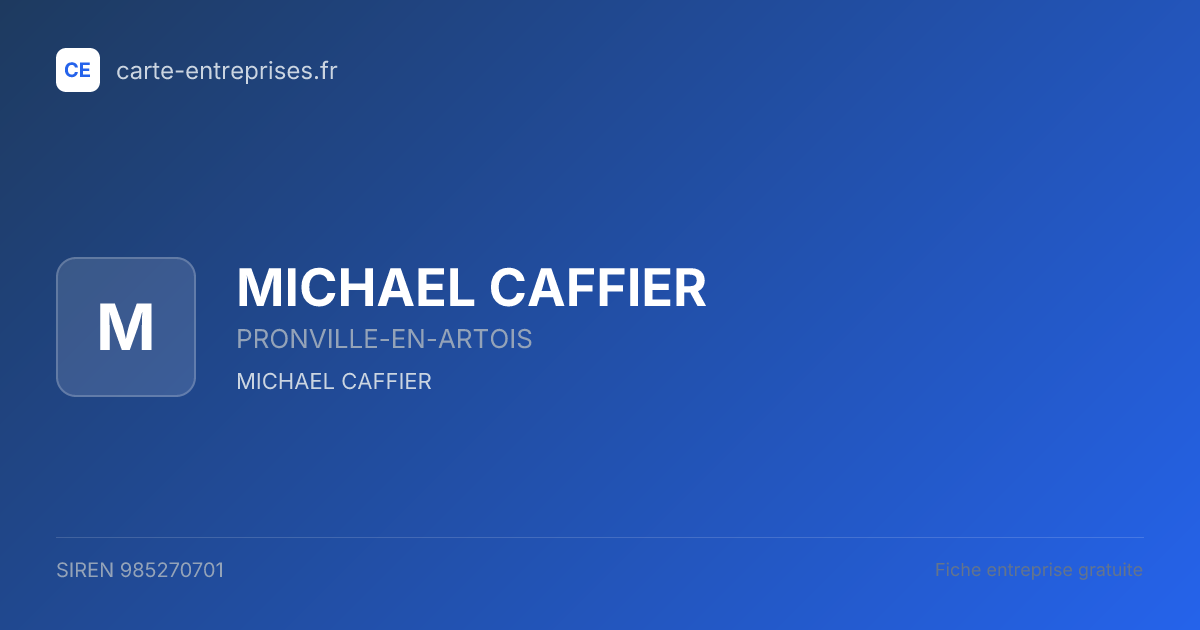 MICHAEL CAFFIER — 985270701 — fiche entreprise