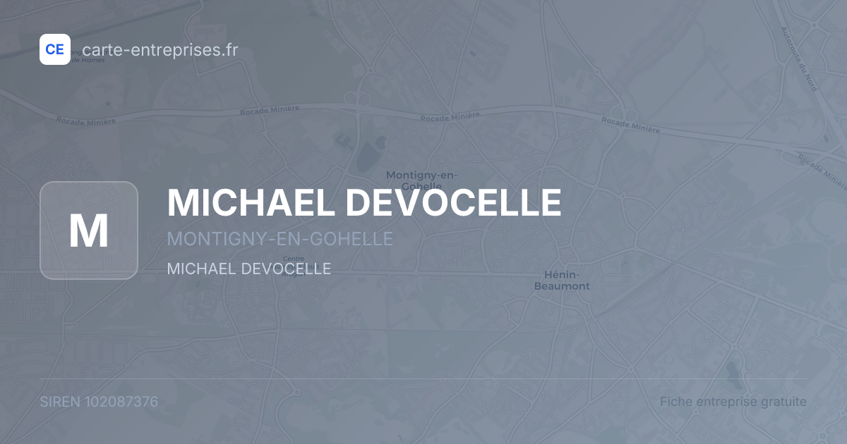 MICHAEL DEVOCELLE — 102087376 — fiche entreprise