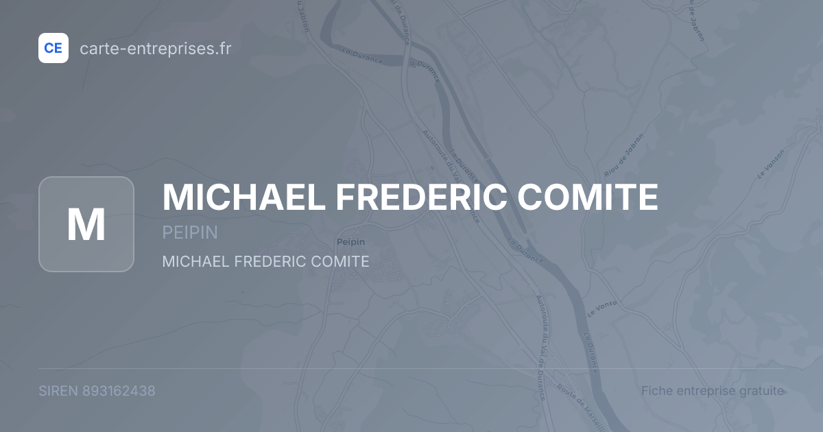 MICHAEL FREDERIC COMITE — 893162438 — fiche entreprise