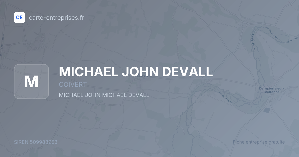 MICHAEL JOHN DEVALL — 509983953 — fiche entreprise