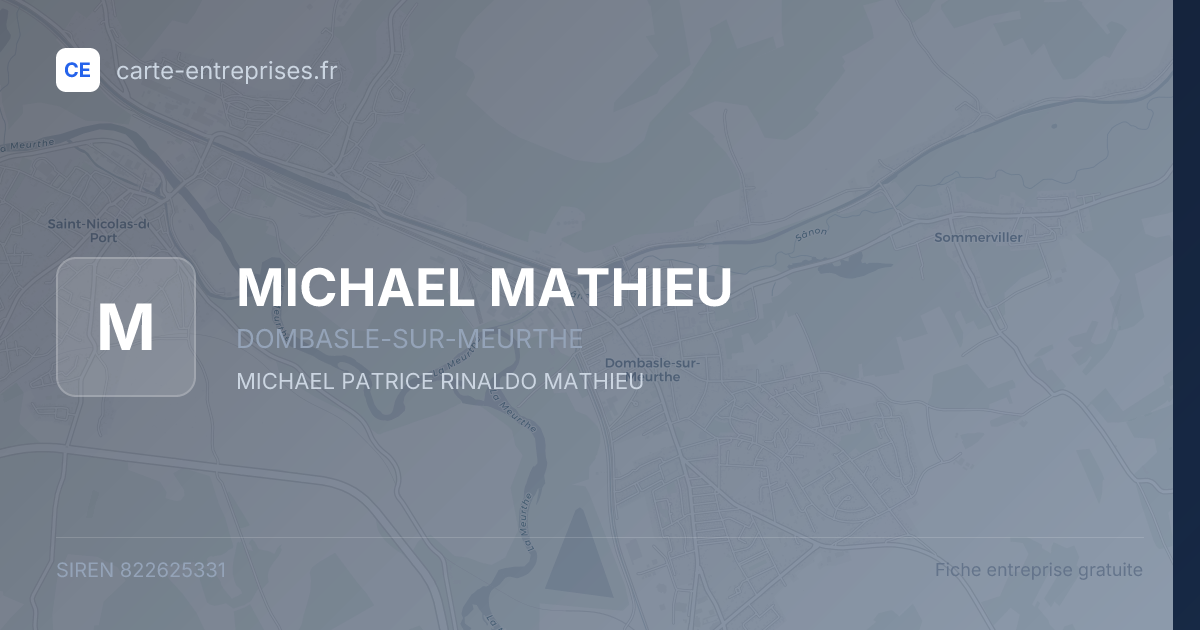 MICHAEL MATHIEU — 822625331 — fiche entreprise