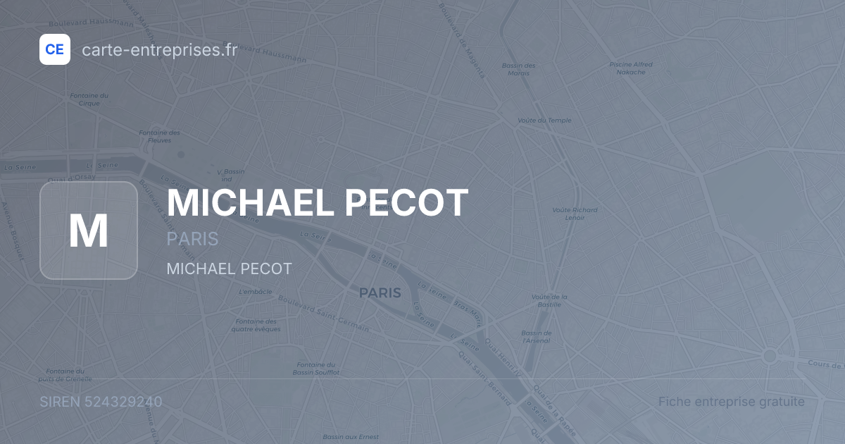 MICHAEL PECOT — 524329240 — fiche entreprise