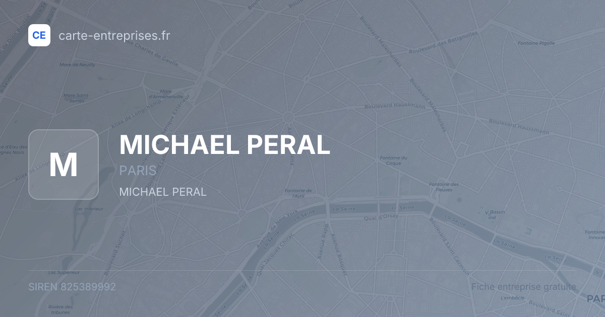 MICHAEL PERAL — 825389992 — fiche entreprise