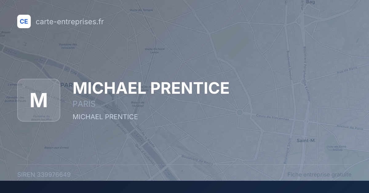 MICHAEL PRENTICE — 339976649 — fiche entreprise
