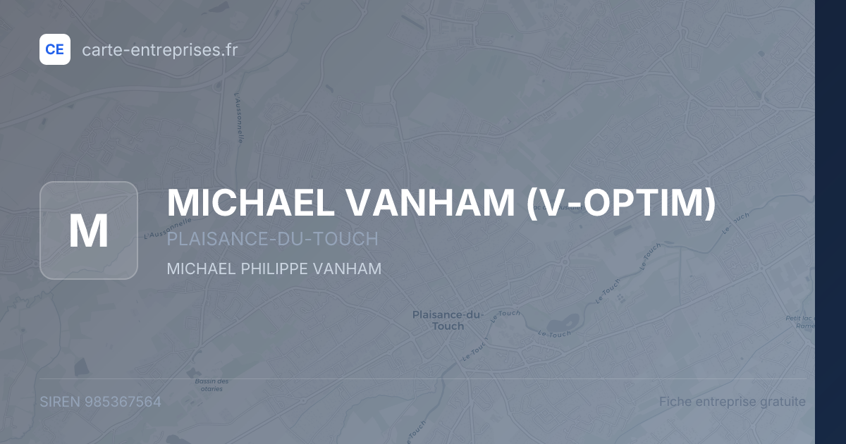 MICHAEL VANHAM (V-OPTIM) — 985367564 — fiche entreprise